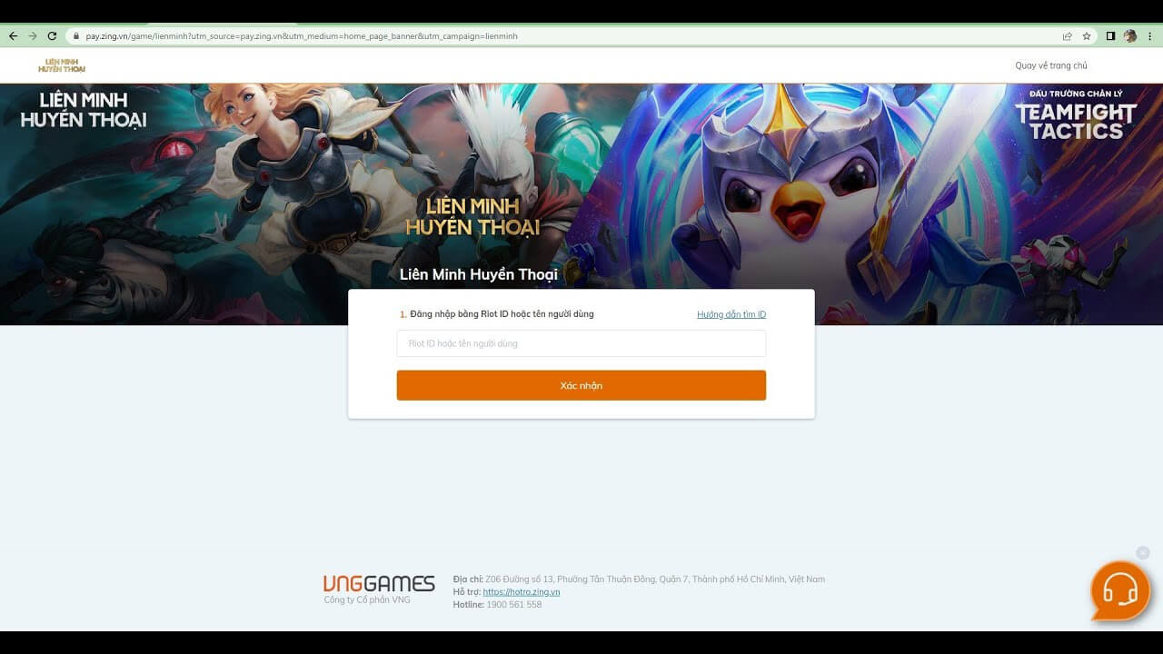 Nạp LMHT qua trang nạp thẻ ZingPay